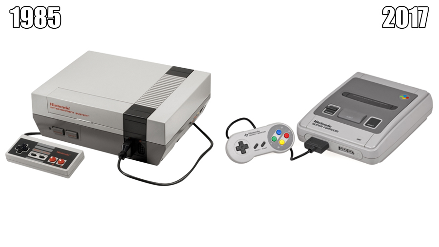 1985 : NES / 2017 : SNES mini