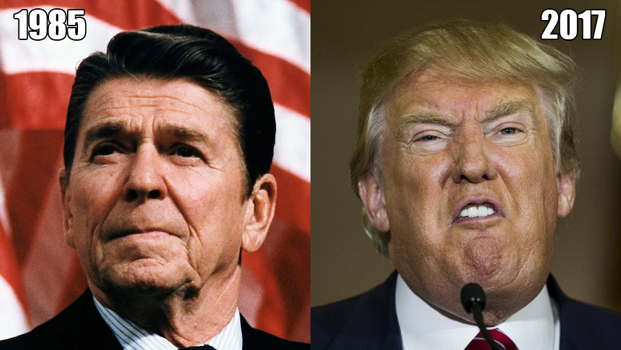 1985 : Ronald Reagan / 2017 : Donald Trump