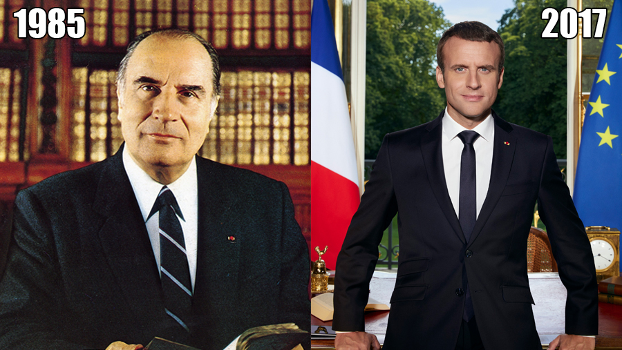 1985 : Mittérrand président / 2017 : Macron président